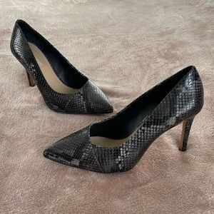 Antonio Melani Snakeskin Pointed Toe Pumps